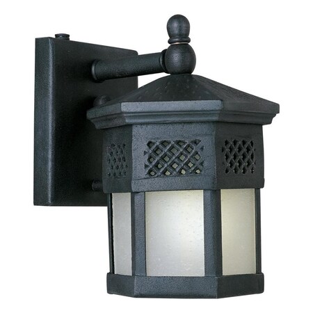 Maxim One Light Country Forge Frosted Seedy Glass Wall Lantern 86322FSCF